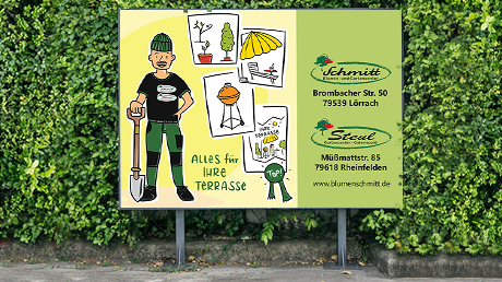 Wiederholungstat Plakat – Schmitt-Steul Gartencenter schwört auf Außenwerbung